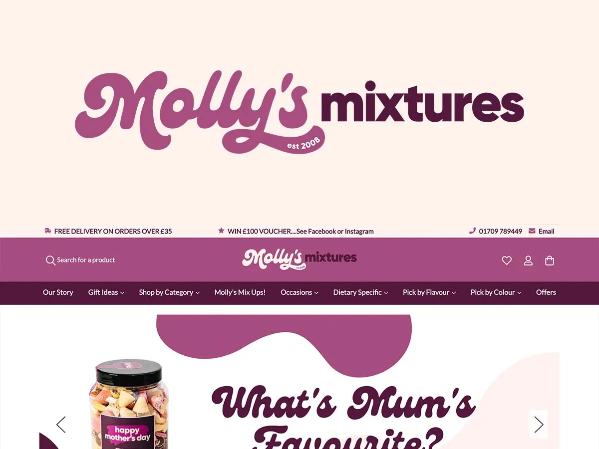 BigCommerce Design for Mollys Mixtures